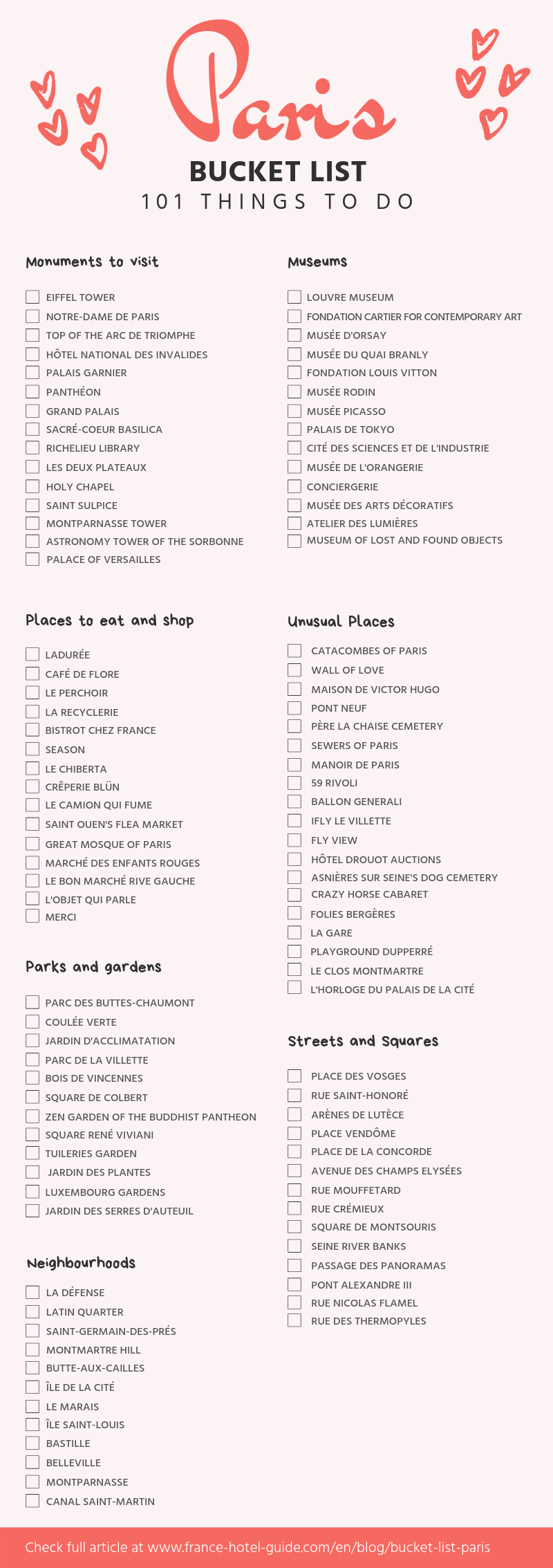 Paris Ultimate Bucket List 101 Things to do in Paris