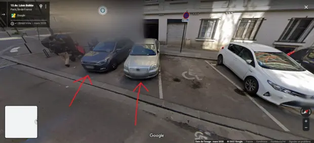 Free parking spots in Avenue Leon Bollee