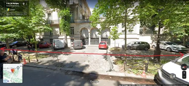 Free parking spots in Avenue de Marigny