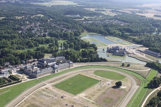 Castle of Chantilly as seen from the sky