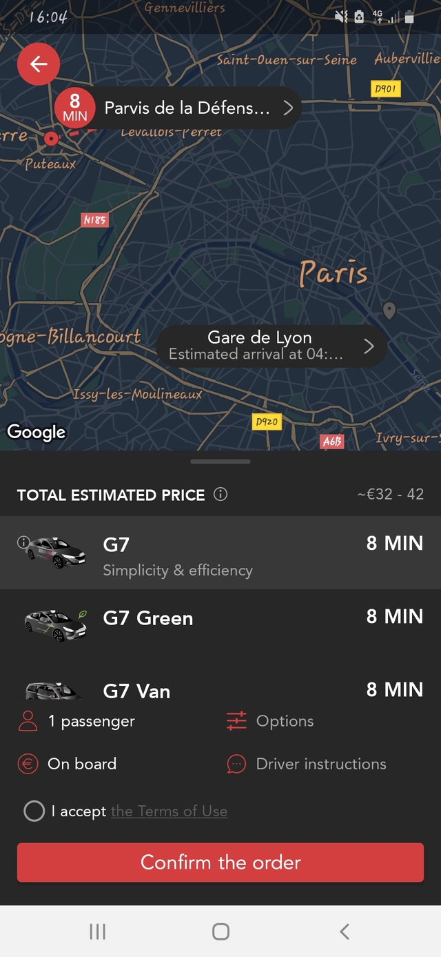 Taxi G7 app