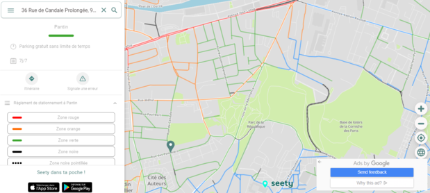 Map of Pantin on Seety