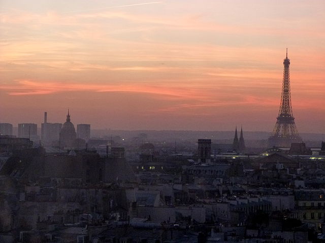 Sunset view from the Centre Pompidou rooftop