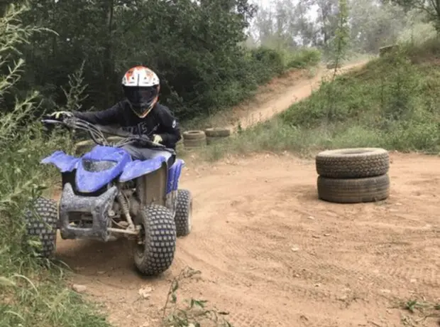 Quad on outdoor circuit birthday party