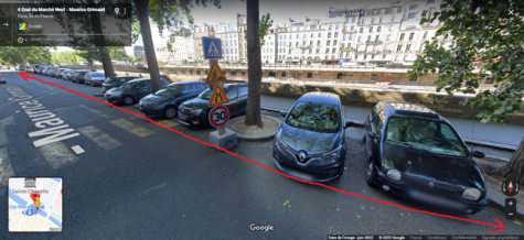 Free parking spots at Quai du Marché Neuf