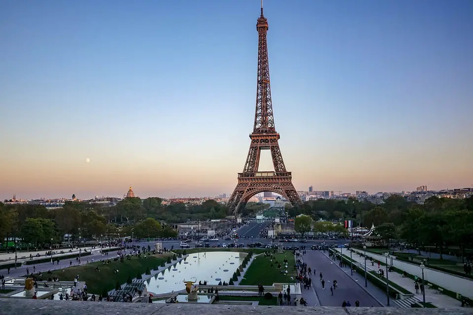 sunset view from the trocadéro