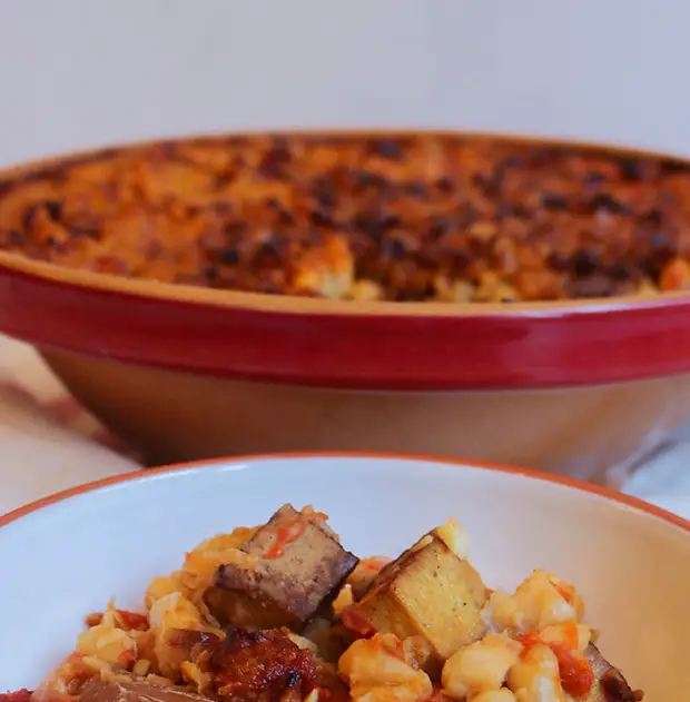 Vegan cassoulet plate