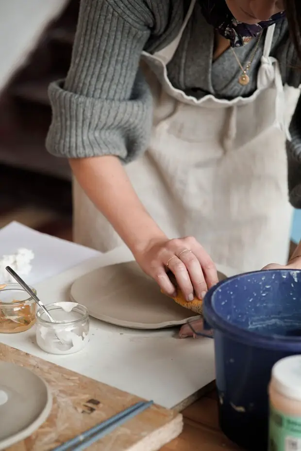 woman and plate