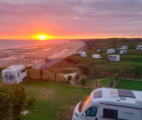 Camping Omaha Beach Sunset