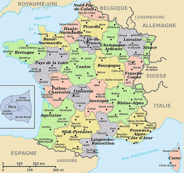 map of france