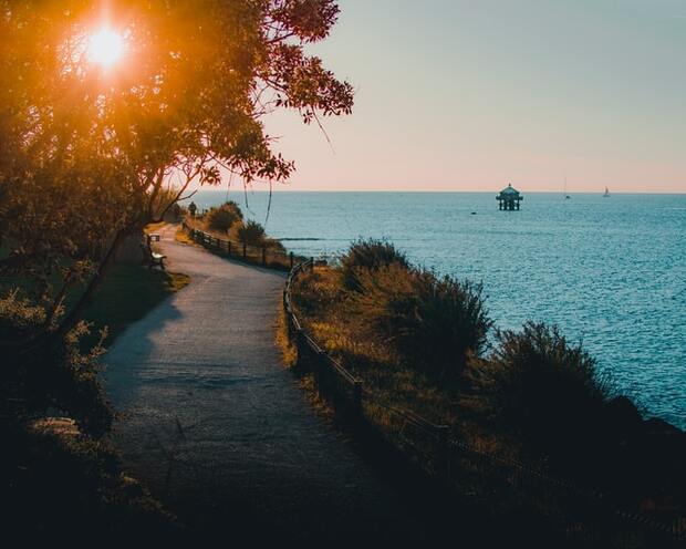 A path near the sea in La Rochelle