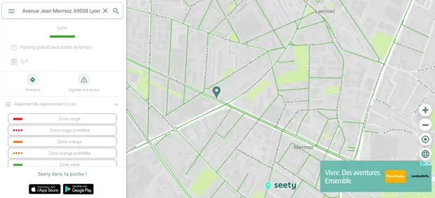 Map of Mermoz neighbourhood on Seety