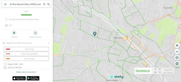 Map of Saint-Just neighbourhood on Seety