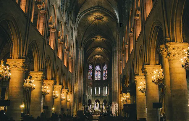 The inside of Notre-Dame