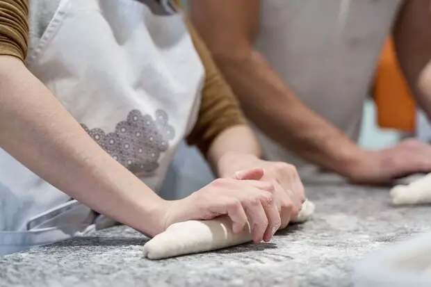 hands and dough
