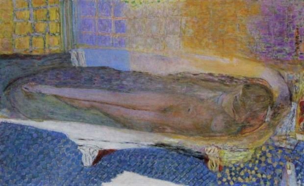 Nude in the Bath and Small Dog by Pierre Bonnard