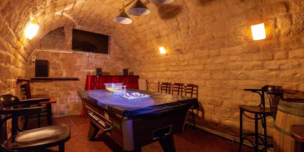 Pool table in the caves of Rush Bar