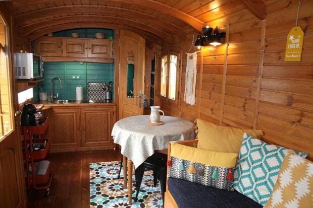 Inside of the caravan