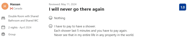 Shower and toilet