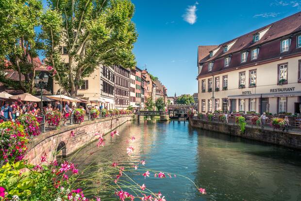 A beautiful river and sky in Strasbourg