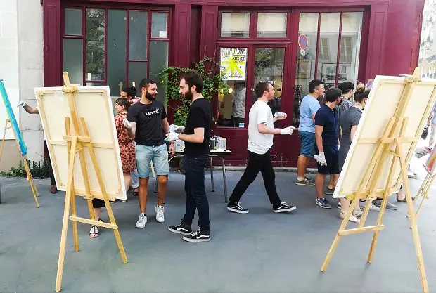 People with easels
