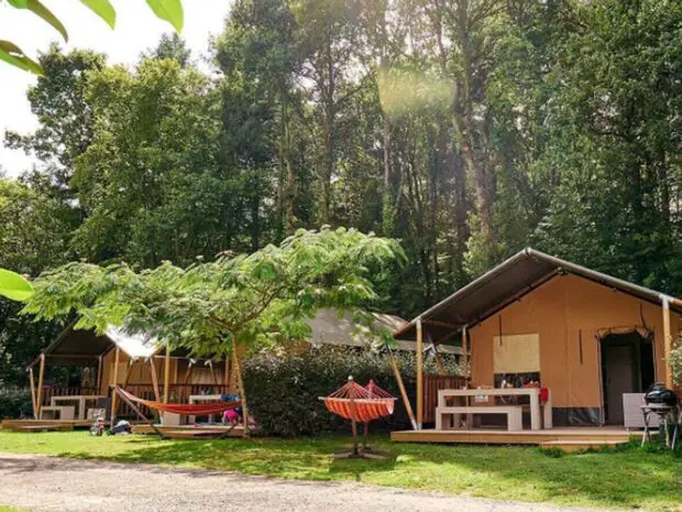 A tent at the Domaine du Logis campsite