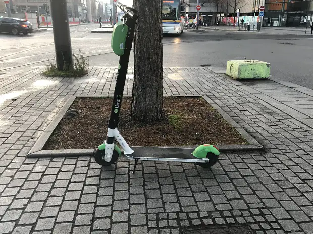 Lime electric scooter