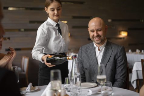waitress in a luxury hotel