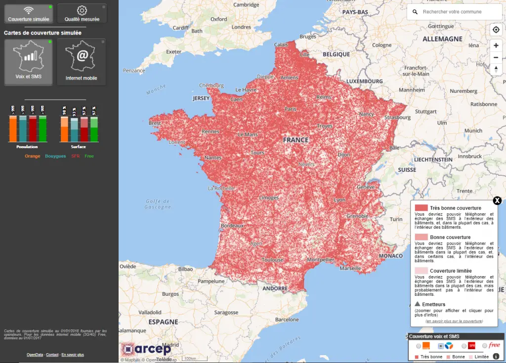 Carta Francia ARCEP