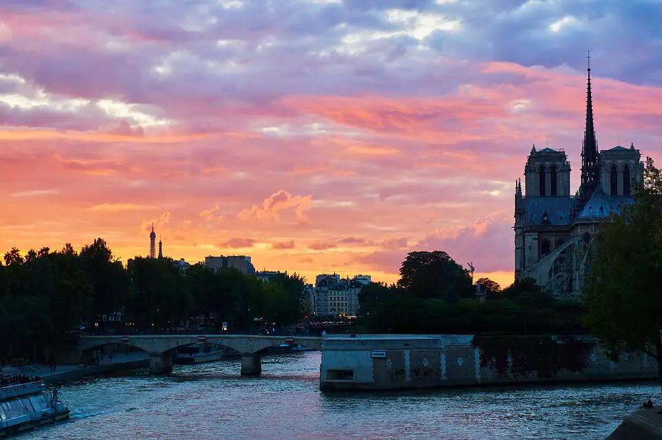 vue des rives de la Seine à gauche et de l'île de la Cité à droite.