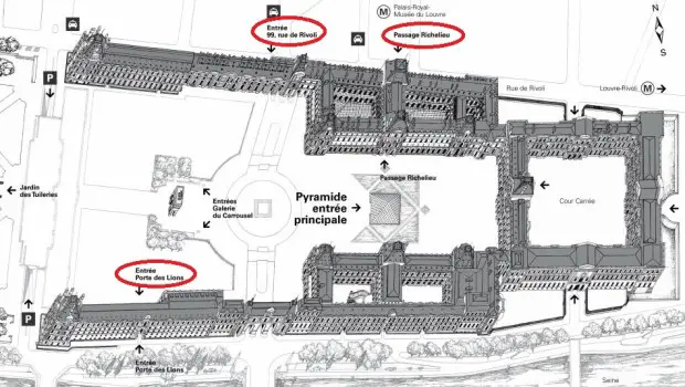 Plan d'accès au Louvre