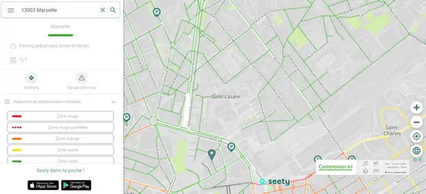 Carte du 3ème arrondissement de Marseille sur Seety