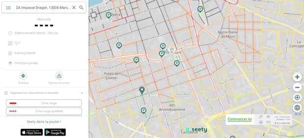 Carte du 6ème Arrondissement de Marseille sur Seety