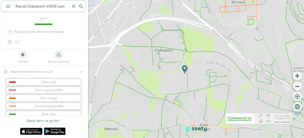 Carte du quartier Champvert sur Seety