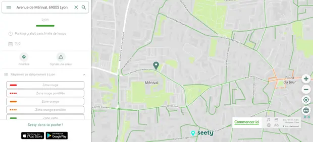 Carte du Quartier Ménival sur Seety