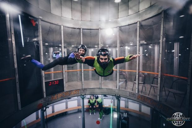 chute libre en soufflerie