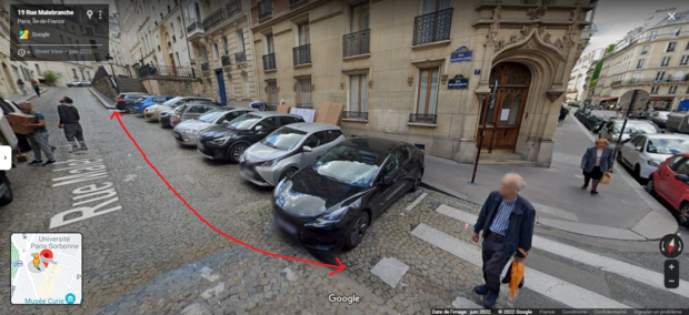 Parking gratuit sur la pente Rue Malebranche