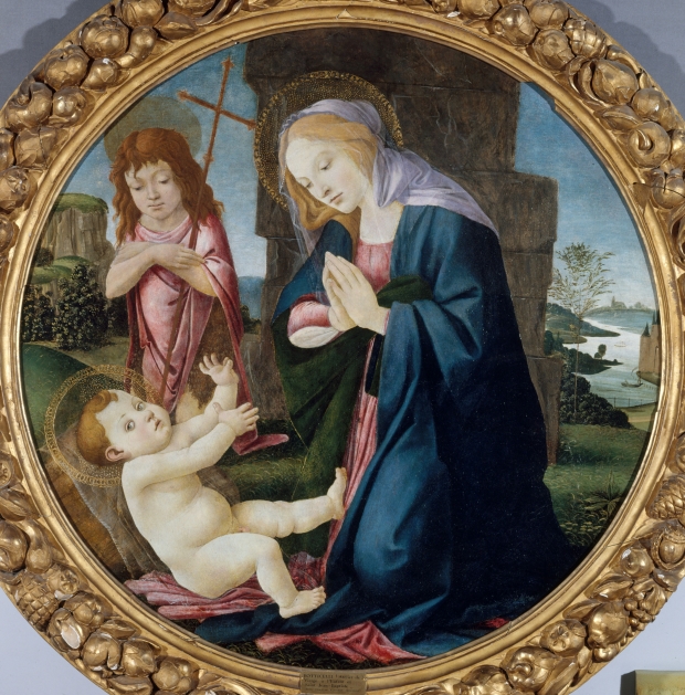 Virgin and Child with Saint John The Baptist by Sandro Botticelli