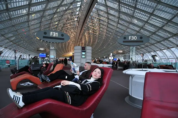 Airport deck chairs