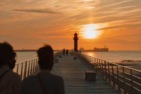 Le soleil couchant à Boulogne sur Mer