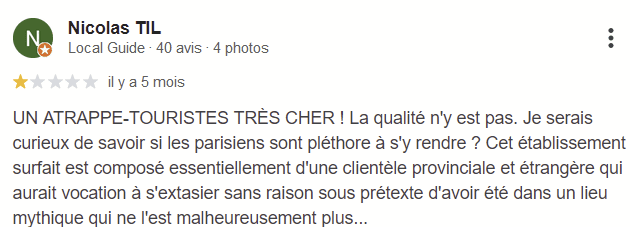 avis tarifs café de flore