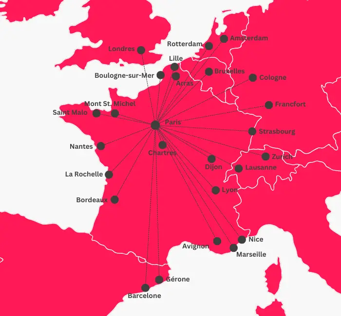 carte destinations train depuis paris