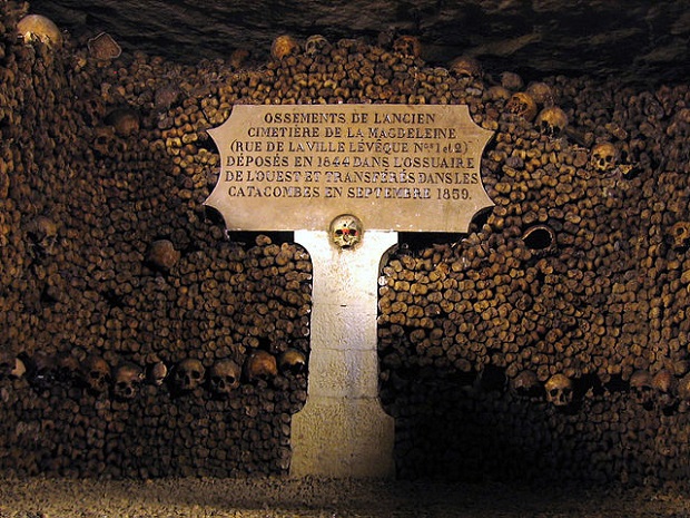 engraved sign infront of bones