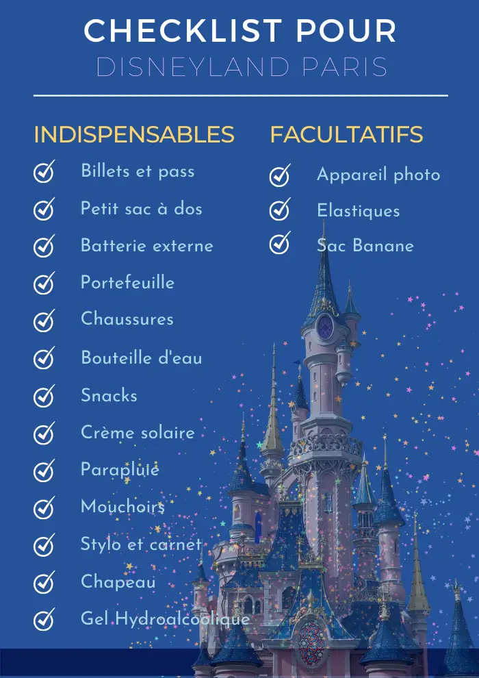 infographie checklist disneyland paris