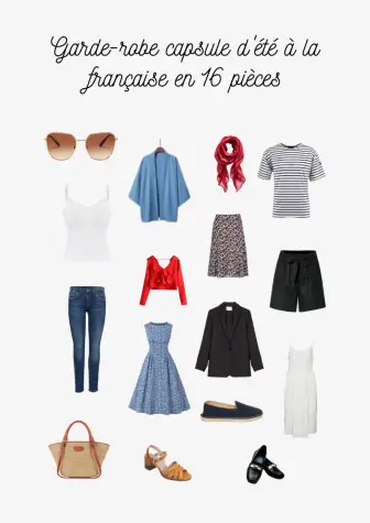 infographie garde robe capsule francaise été