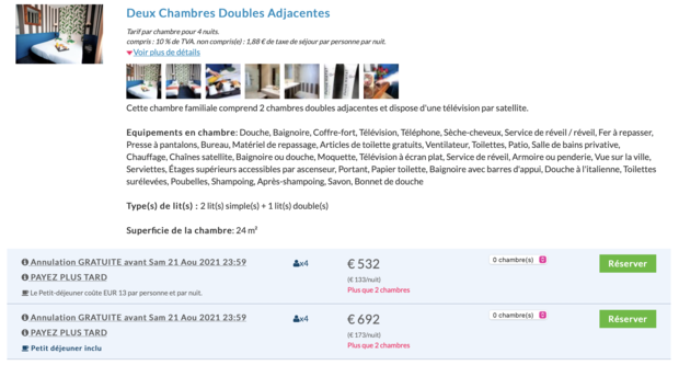 Hôtel du Théâtre Chambres Adjacentes