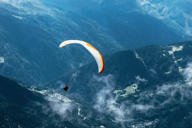 paraglider in the sky