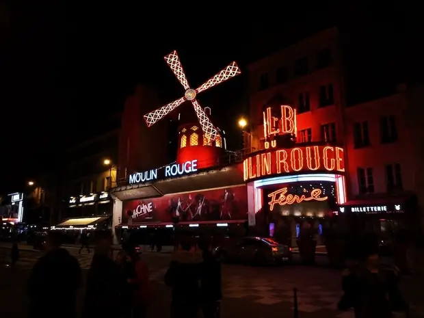 The red windmill on the Moulin Rouge