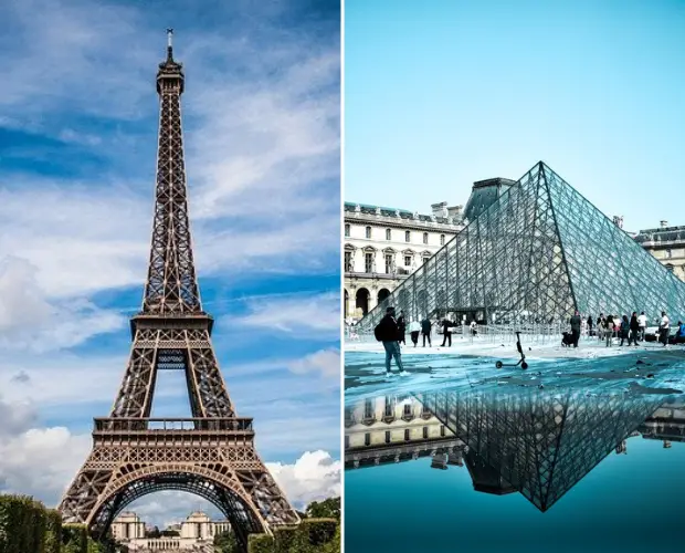 Tour Eiffel et Louvre