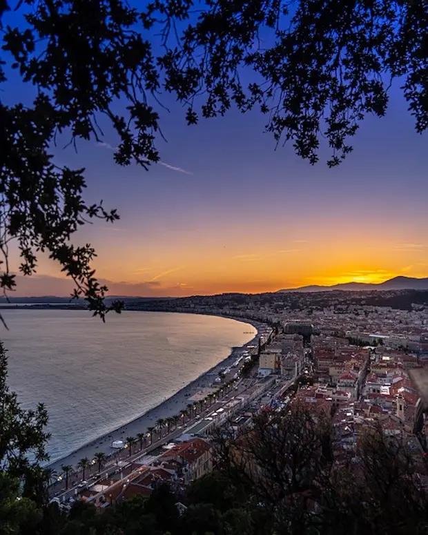 coucher de soleil à Nice